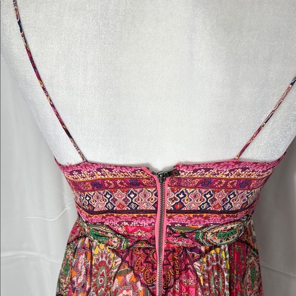 Alice + Olivia Despina Kaleidoscope Maxi Dress Size 0 Boho Pleated Festival Gown - Picture 8 of 10